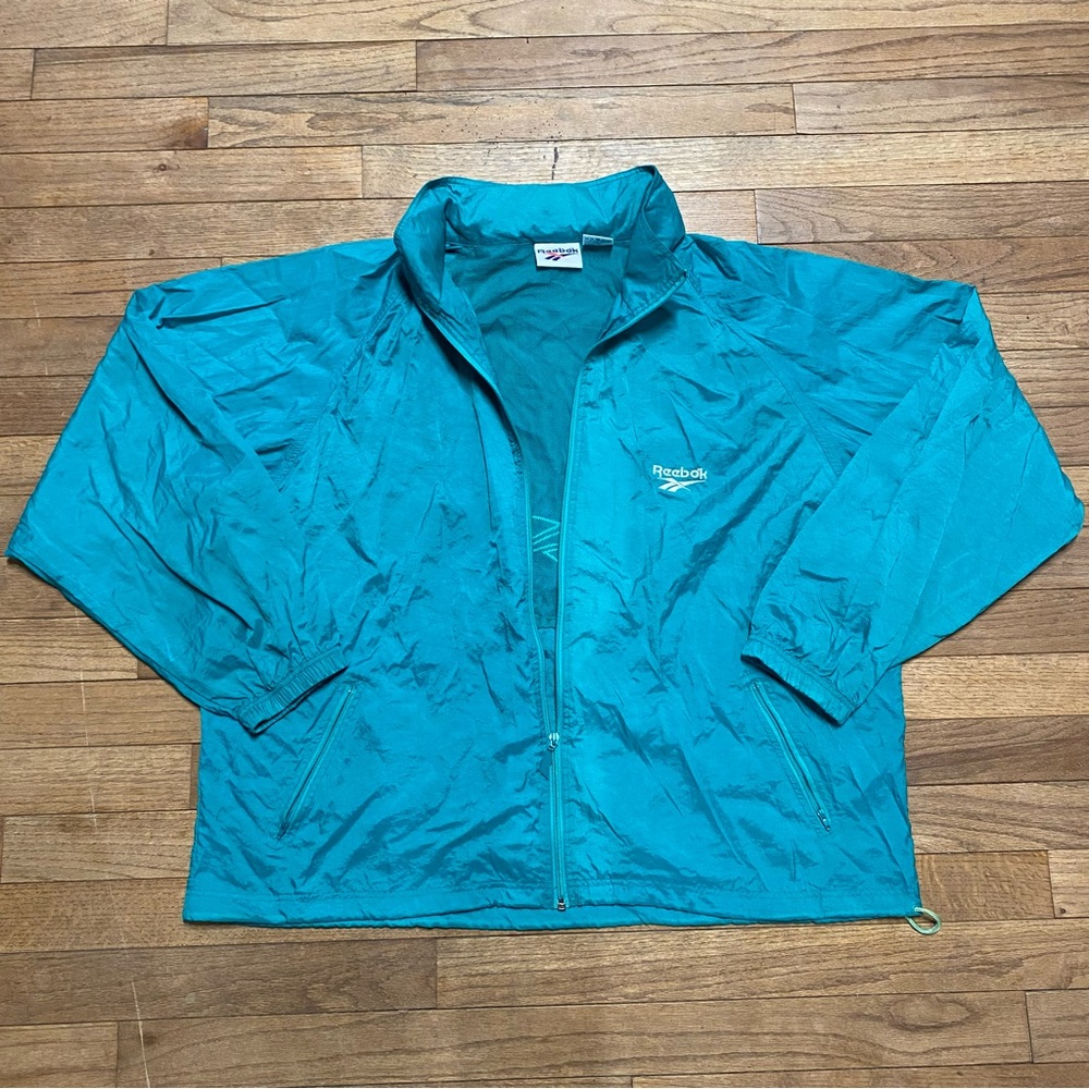 VTG Reebok Green Lightweight Windbreaker Jacket Streetwear Athleisure Men’s XL